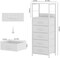 5-Drawer White Fabric Dresser – Sturdy Metal Frame & MDF Top, Tall Clothes Organizer with Adjustable Feet, Space-Saving Storage for Bedroom, Nursery, Entryway